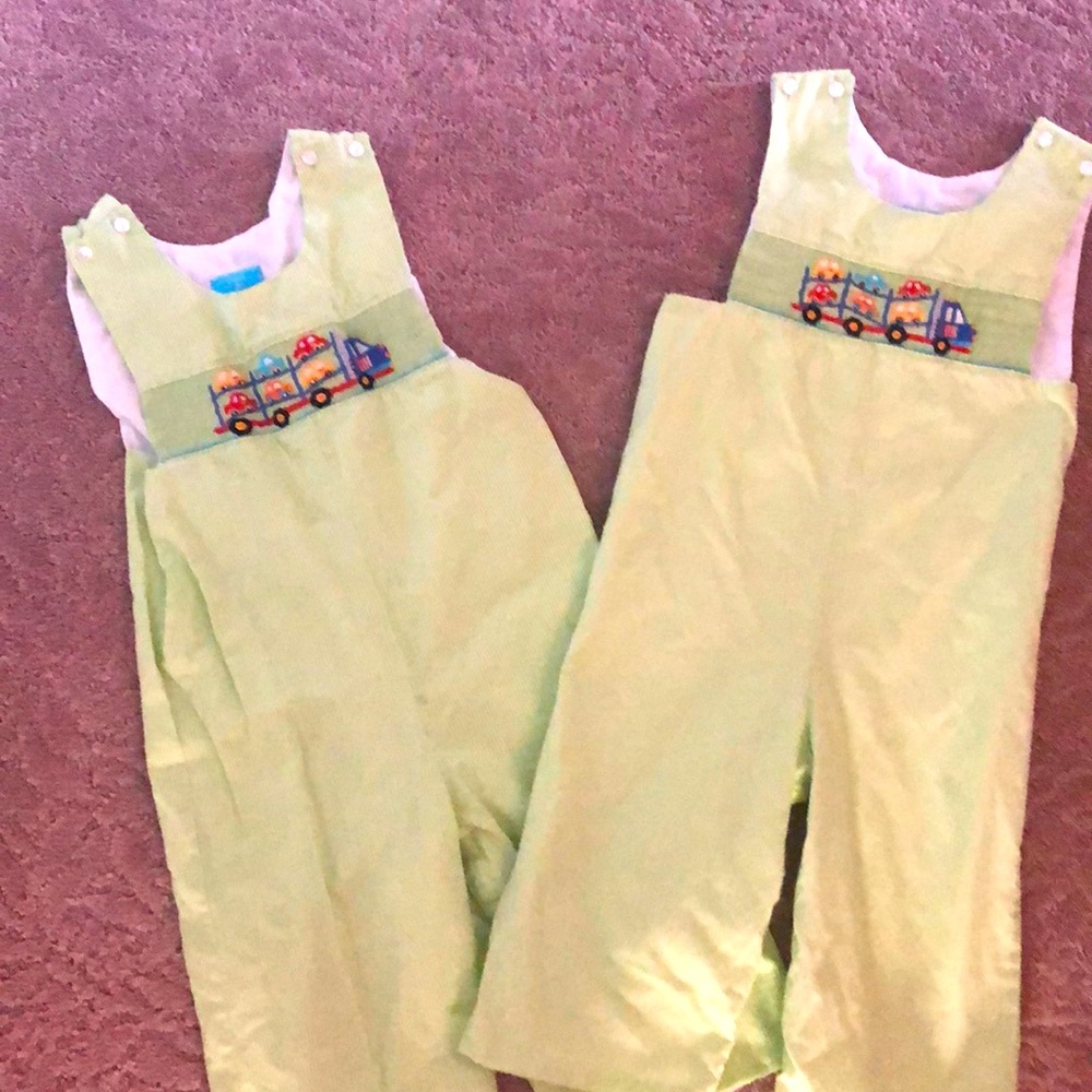 Smocked boys’ one-piece overall